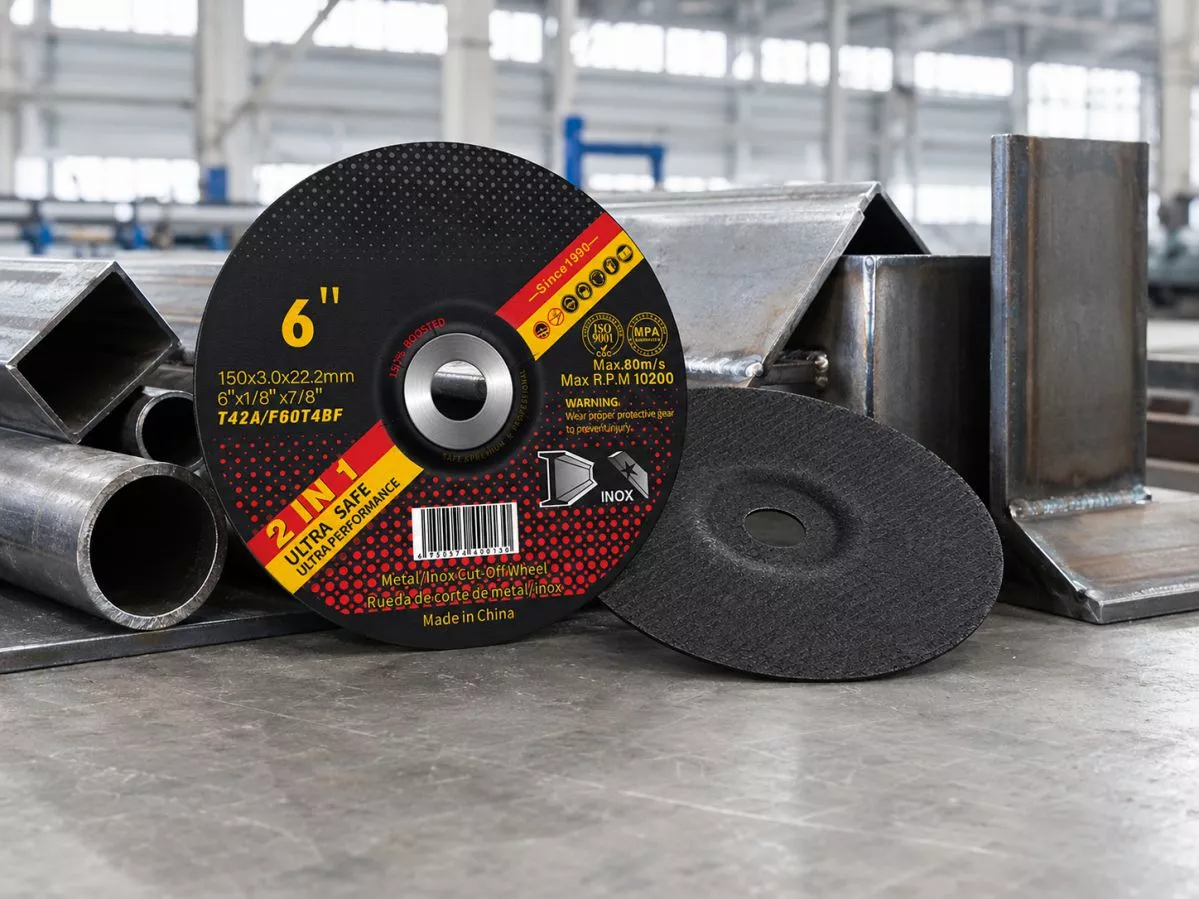 150mm 3.0mm thick T42 depressed center cut-off wheel for bevel cutting and pipe weld access