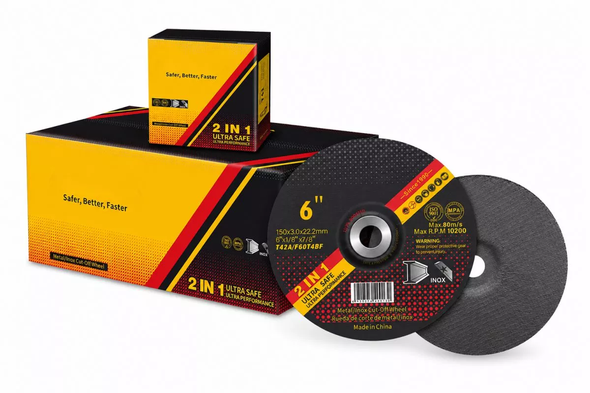 قرص قطع T42 مقاس 6 بوصة 150x2.5x22.2 مم مع كرتون تصدير أصلي